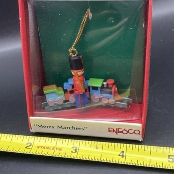 Enesco Merry Marchers Ornament Soldier Train 1989 Small Wonders w/Box Vintage - Picture 7 of 7